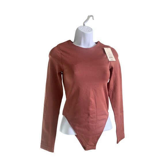 A New Day Womens Long Sleeves Swim Wear Rust Color Stretchy Body Suit Size XS - Picture 5 of 9